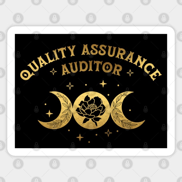 Quality Assurance Auditor - Boho Moon & Wild Rose Golden Design Sticker by best-vibes-only